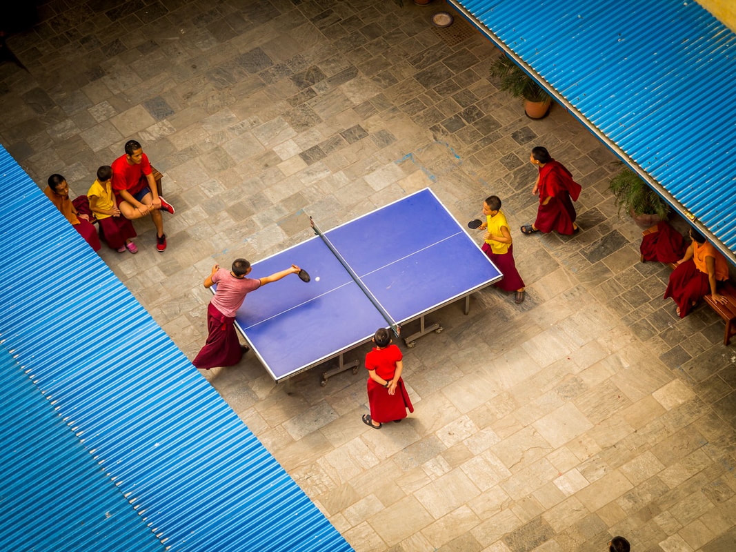 Ping Pong Monks Kathmandu - God Dieux Photography