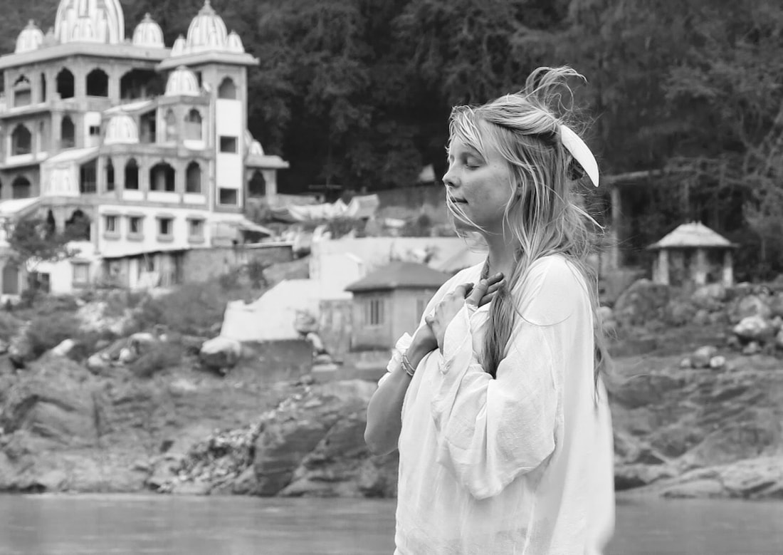 God Dieux Photography - Heart Prayer by the Ganges in Rishikesh India