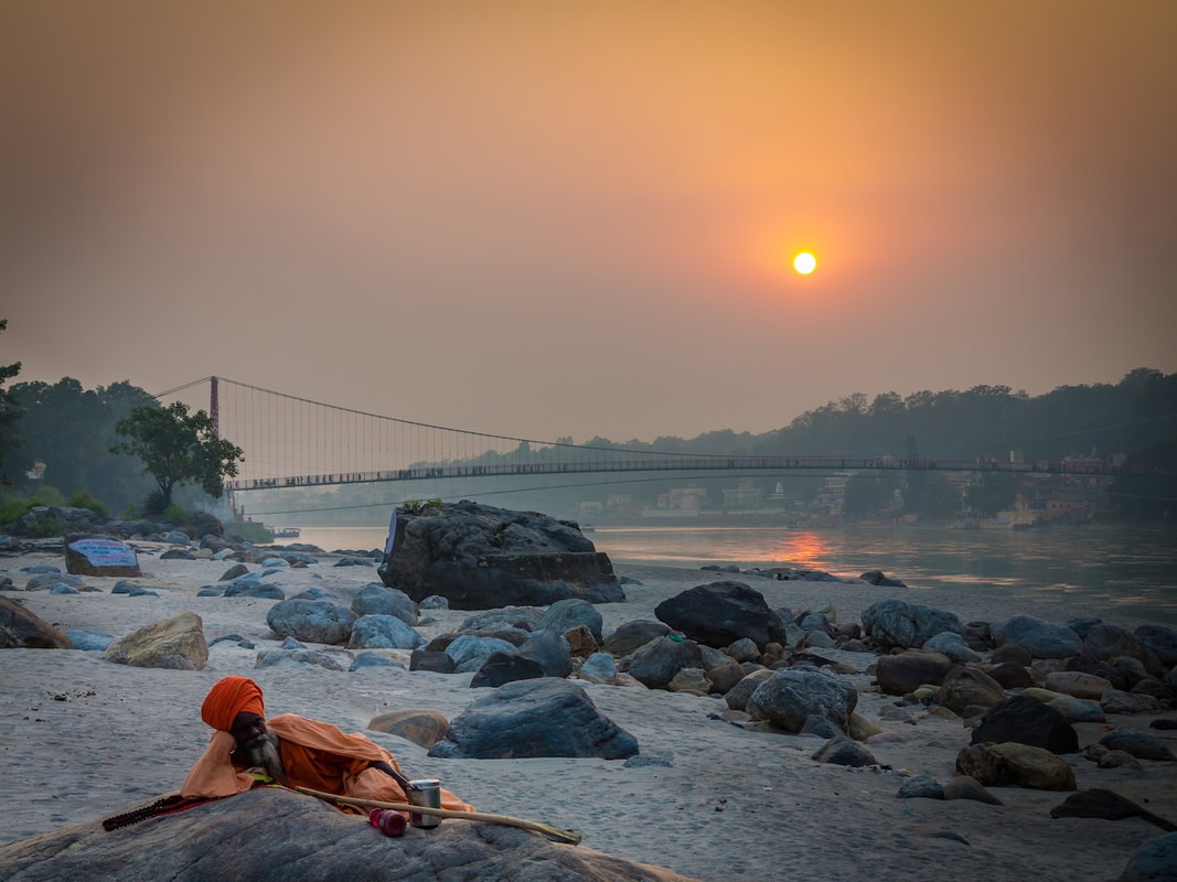 Baba at the Beach in Rishikesh India - God Dieux Photography