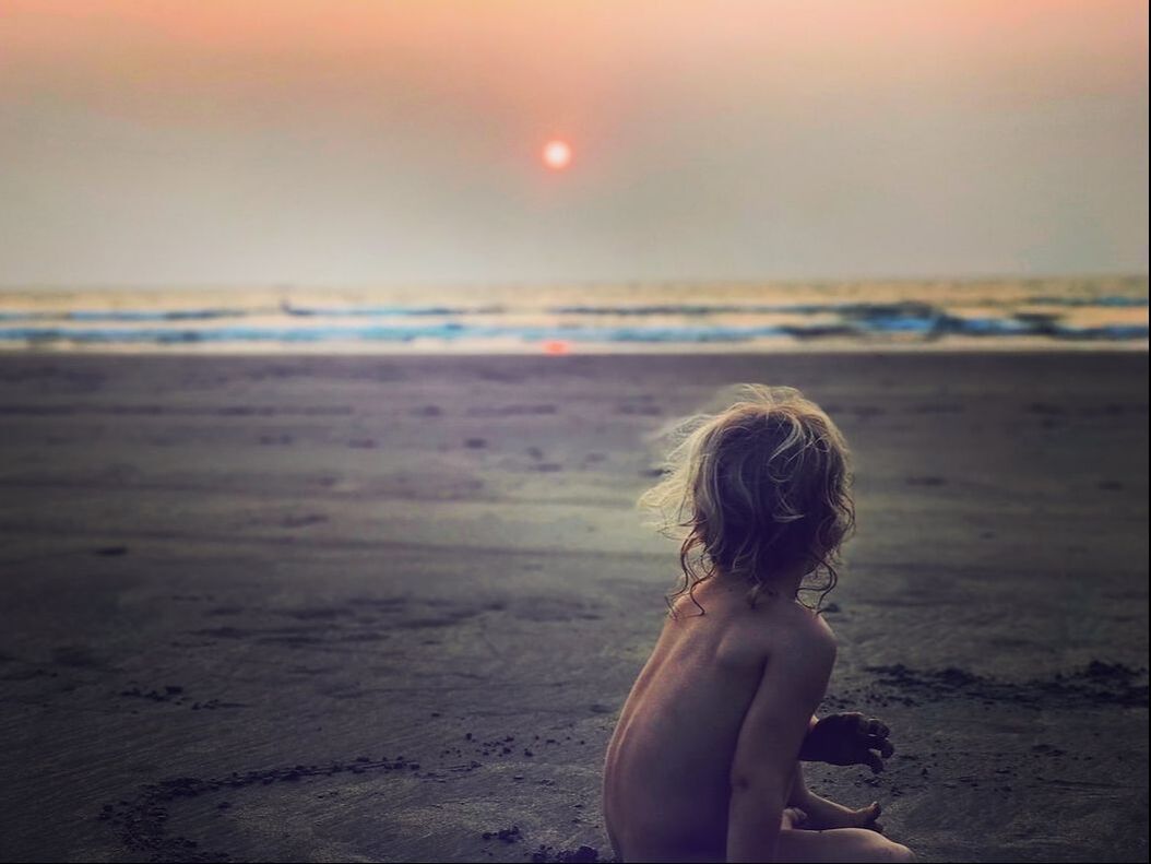 Boy at Beach Sunset - Goa India - God Dieux Photography