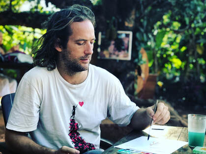 God Dieux - the Artist Painting in Goa, India 2018